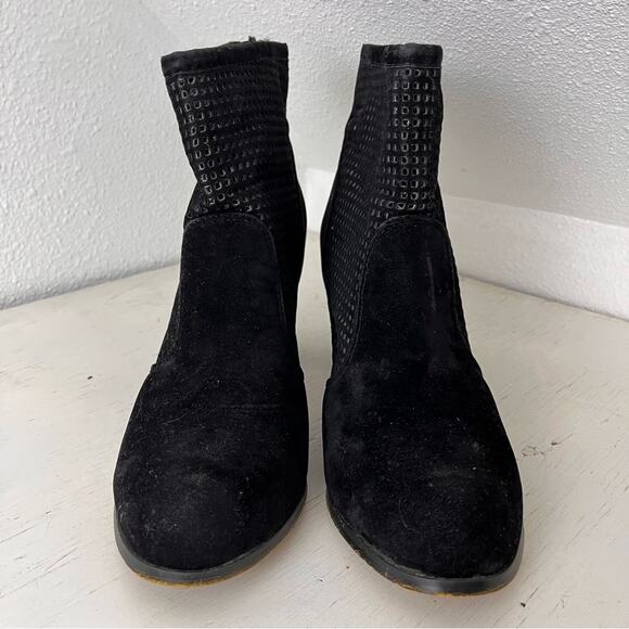 Shiekh black faux suede block heel fashion bootie size 10 - Picture 3 of 9